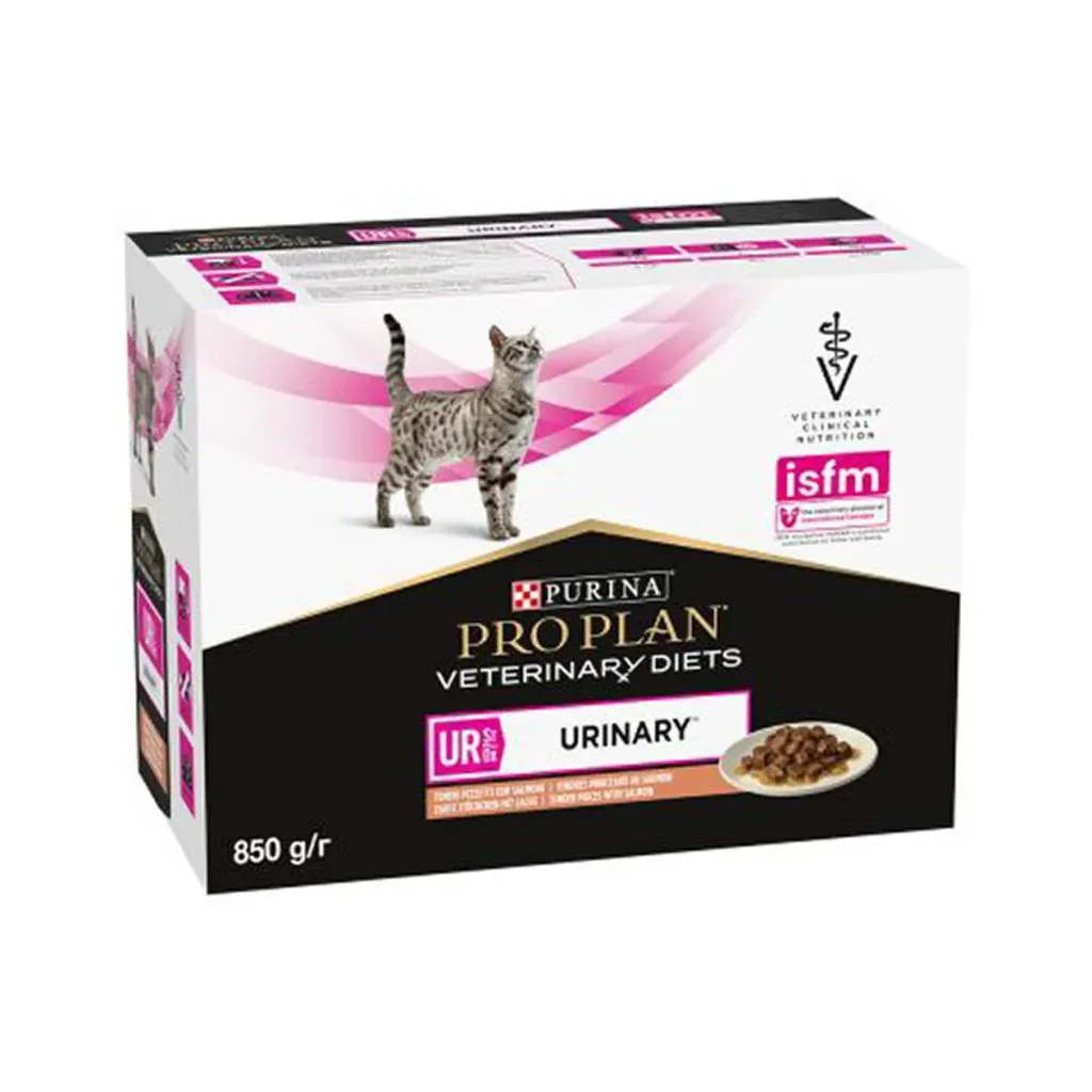 PURINA PRO PLAN VETERINARY DIETS UR St/Ox Urinary au saumon pour chat - 10 sachets de 85 g