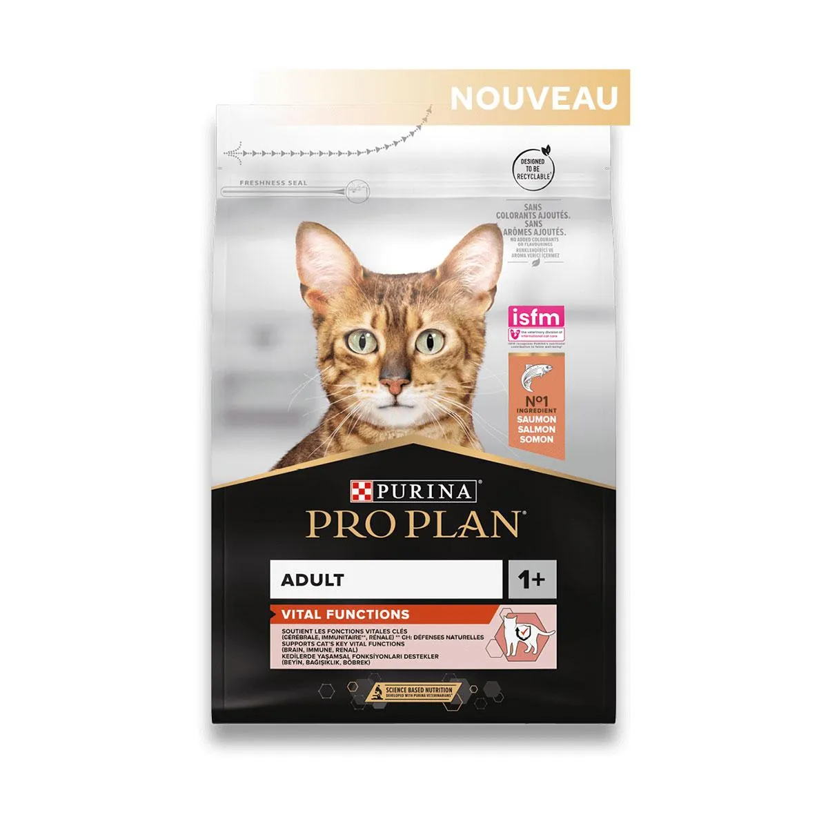 [10256] PURINA PRO PLAN Vital Functions Adult 1+ au saumon pour chat - Sac de 10 kg